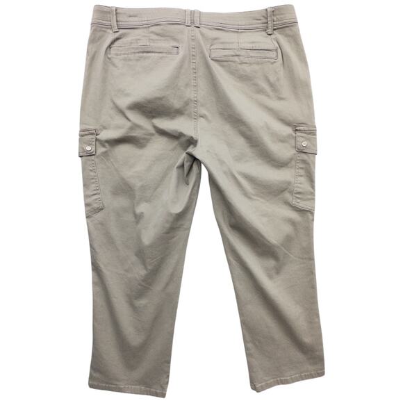 Democracy Womens Ab solution Cropped Cargo Utility Pant Tan Khaki Womens Size 16 - Picture 2 of 4